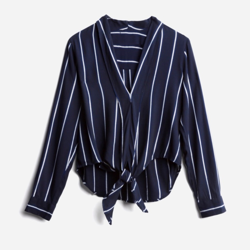 EUC Rails Ava Lurex Tie Front Top